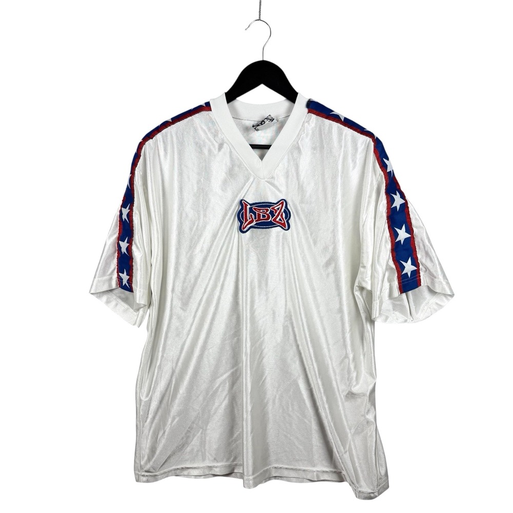 Vintage 90s‎ LBZ Motocross Jersey Adult Sz XL Stars Stripes Made in USA in White
